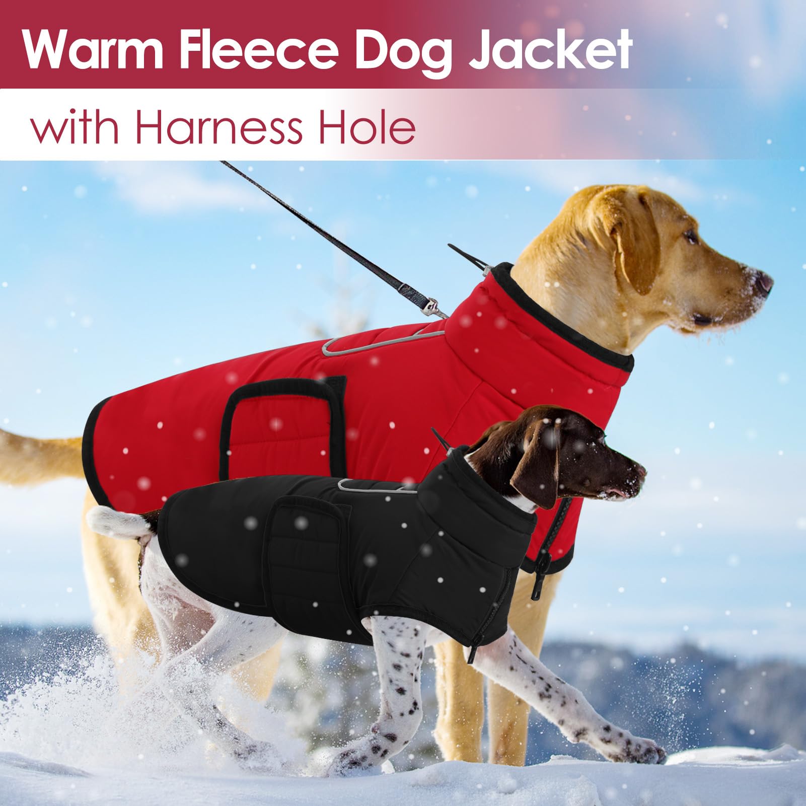 Ouverture harnais et attache velcro sur manteau AOFITEE pour enfiler facilement.