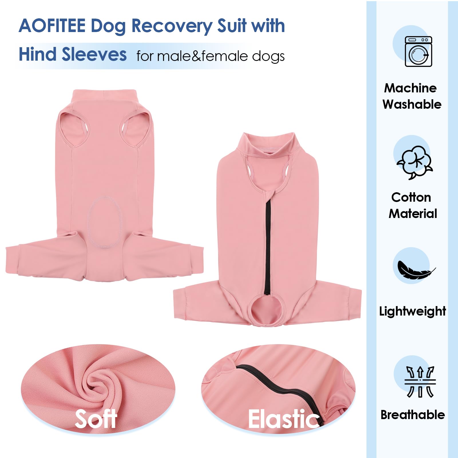 AOFITEE ouverture-ventrale recovery-chien facilite les visites et l'hygiène.
