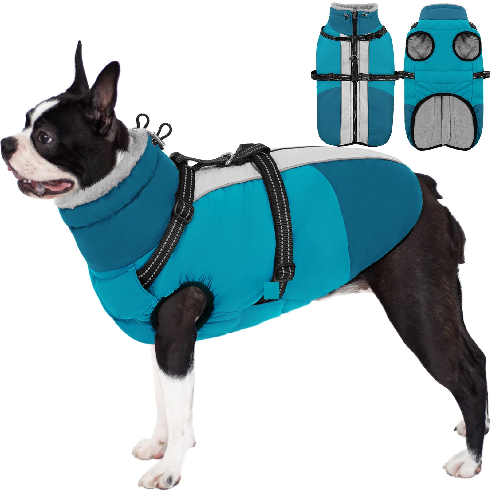 Veste AOFITEE pour chien avec harnais intégré, pratique et sécurisante.