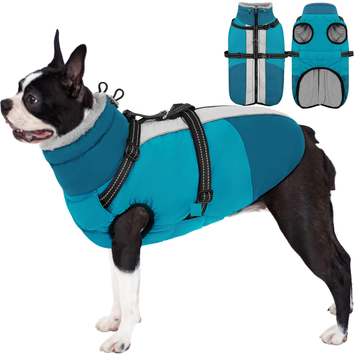 Veste AOFITEE pour chien avec harnais intégré, pratique et sécurisante.