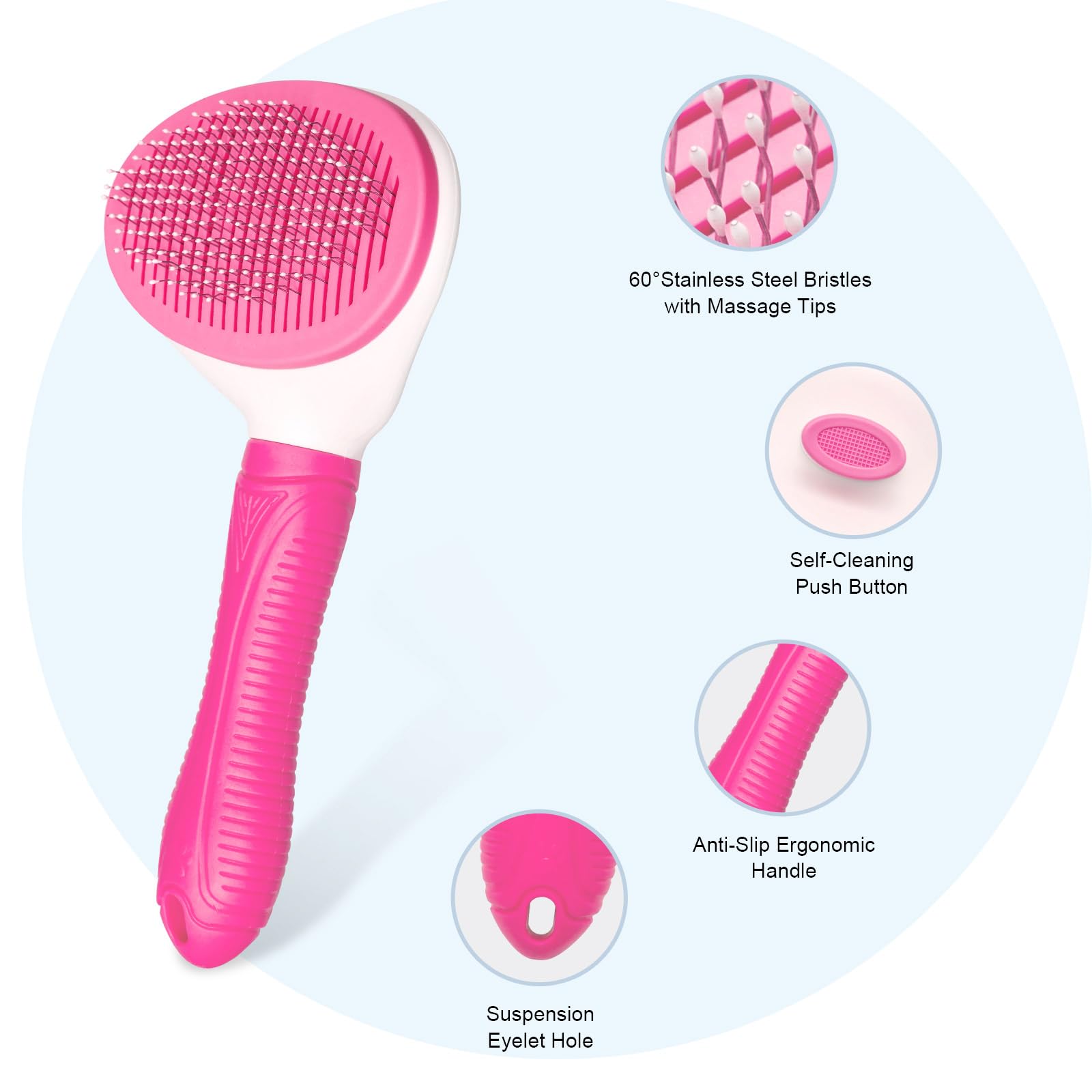 Brosse Aogeili adaptée aux poils longs pour démêler sans tirer.