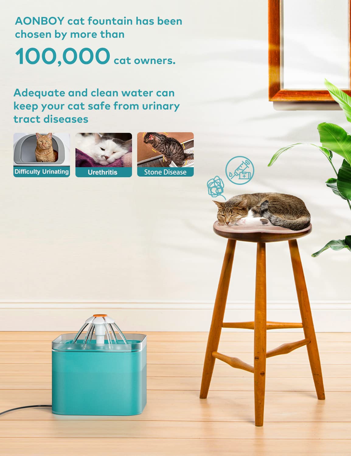 Capacité 2L adaptée pour chats et petits chiens.