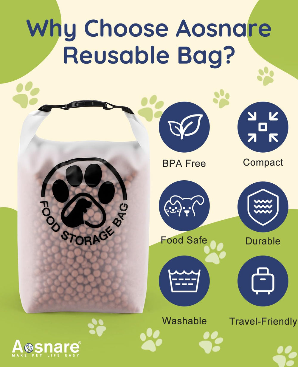 Aosnare sac nourriture chien capacité 14 tasses – idéal pour voyages et randonnées.