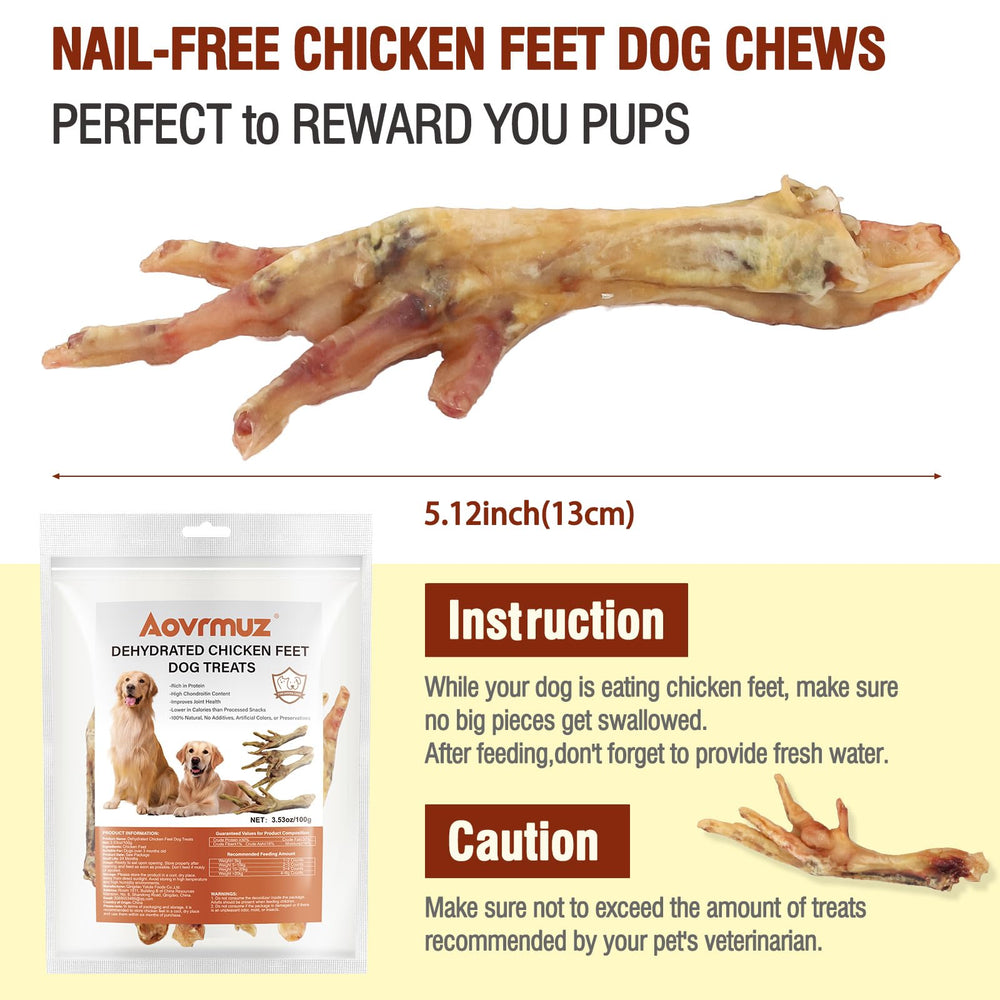 Ingrédient unique Aovrmuz pattes de poulet séchées pour une alimentation simple