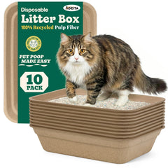 AOZITA: 10 boîtes jetables pour bac à litière chat, pratique et économique.