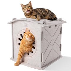 Apasiri, maison-chat feutre isolé, pour chaleur intérieure et confort.