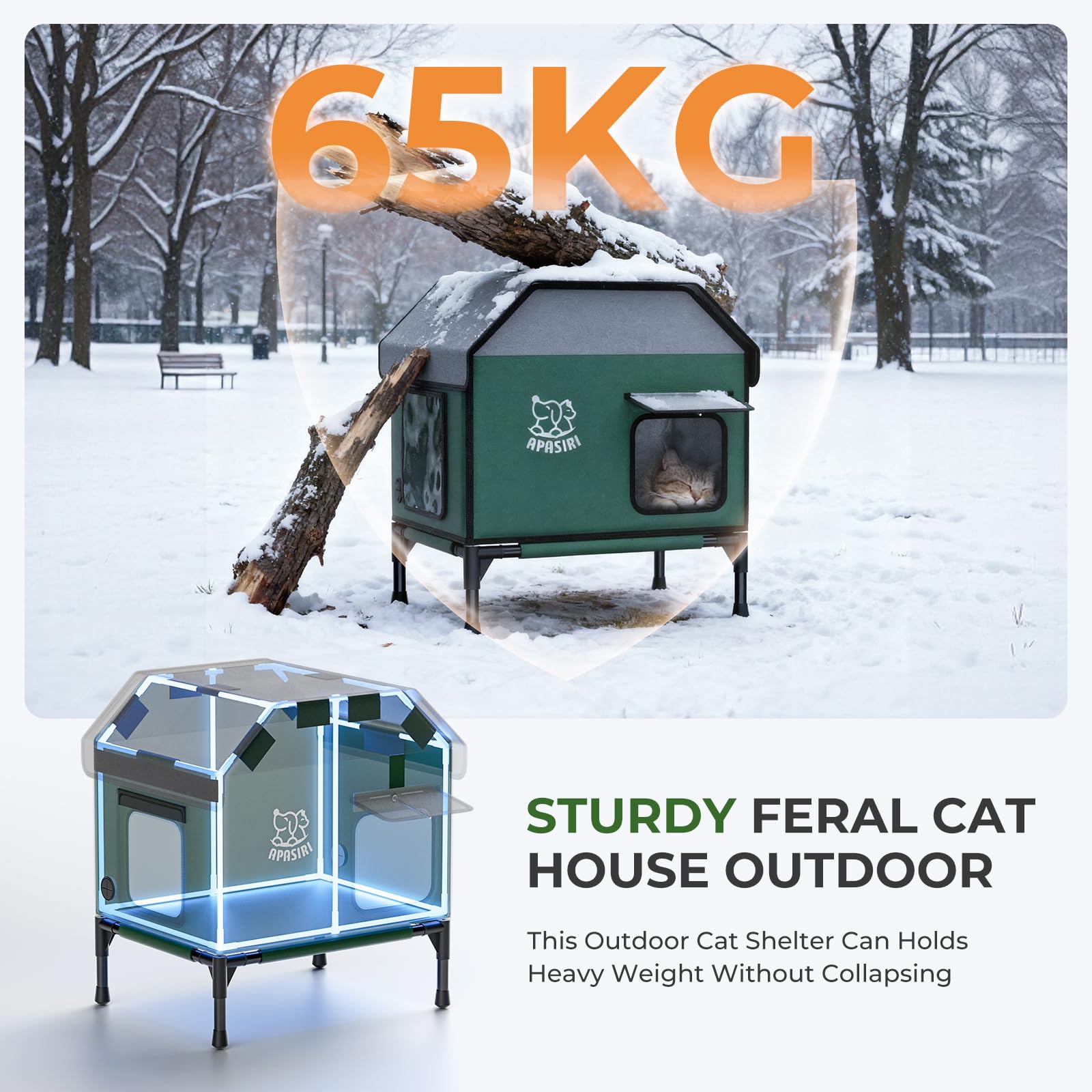 Apasiri structure-fibre-de-verre-resistante: cadre robuste pour chats et petits animaux.