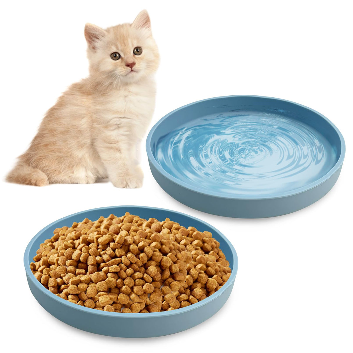 Bol Apatal bleu, duo pour chats, vue générale et nette.