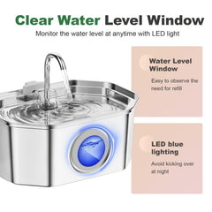 APAUK fontaine chat inox, filtration multi-étapes avec filtre charbon actif.