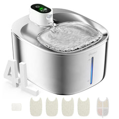 Fontaine APD APETDOLA en inox 4L pour chats, eau fraîche.