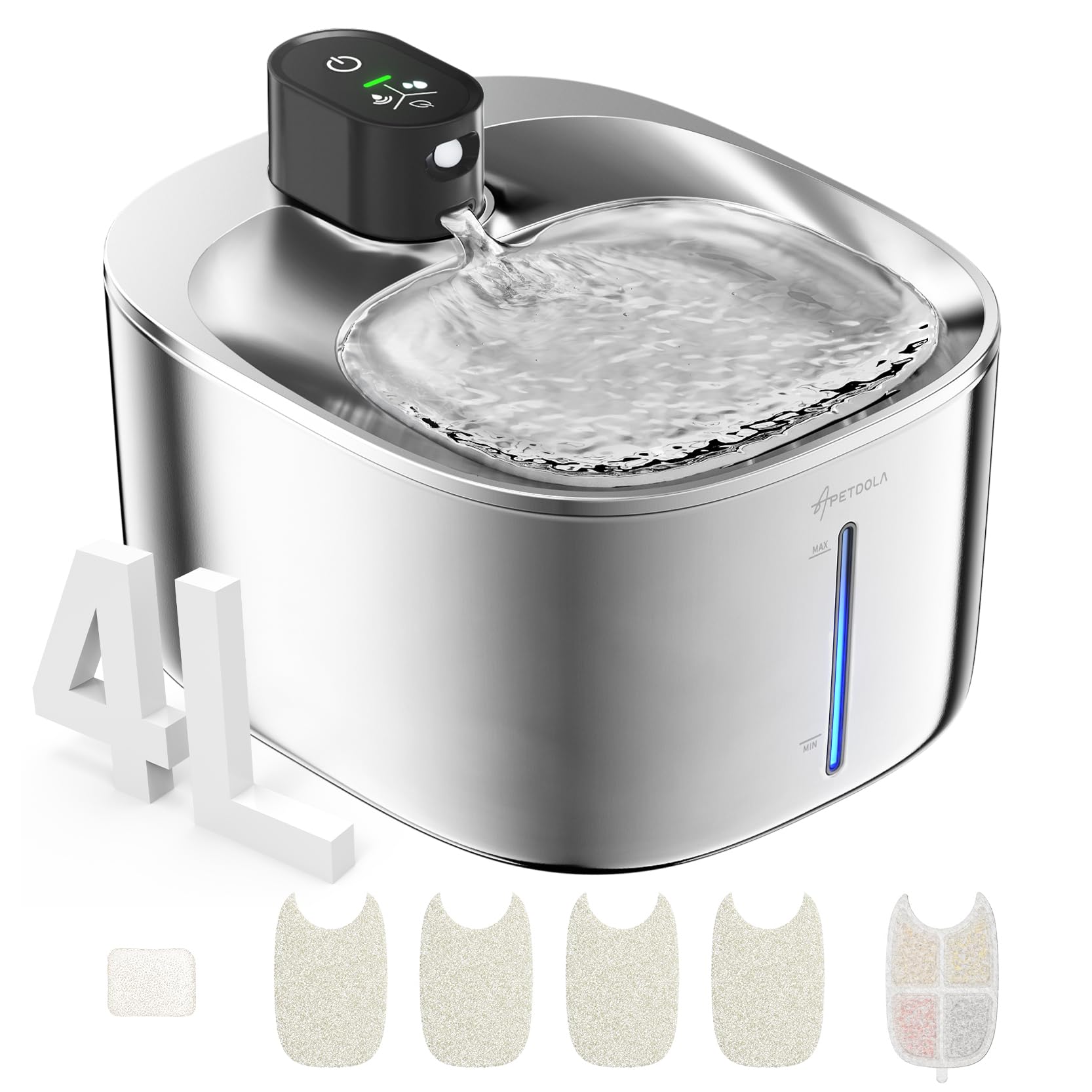 APETDOLA fontaine pour chat sans fil avec distribution d'eau pratique sans câble
