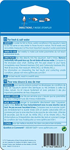 API bandelettes test pH et nitrite, détection rapide dans l’aquarium