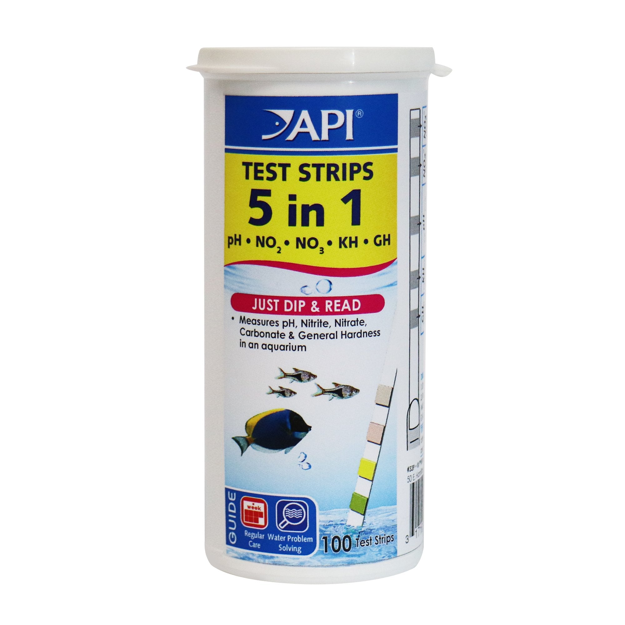 API 5-en-1 bandelettes dans boîte de 100, test rapide pour aquarium