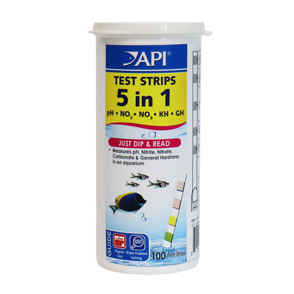 API 5-en-1 bandelettes dans boîte de 100, test rapide pour aquarium