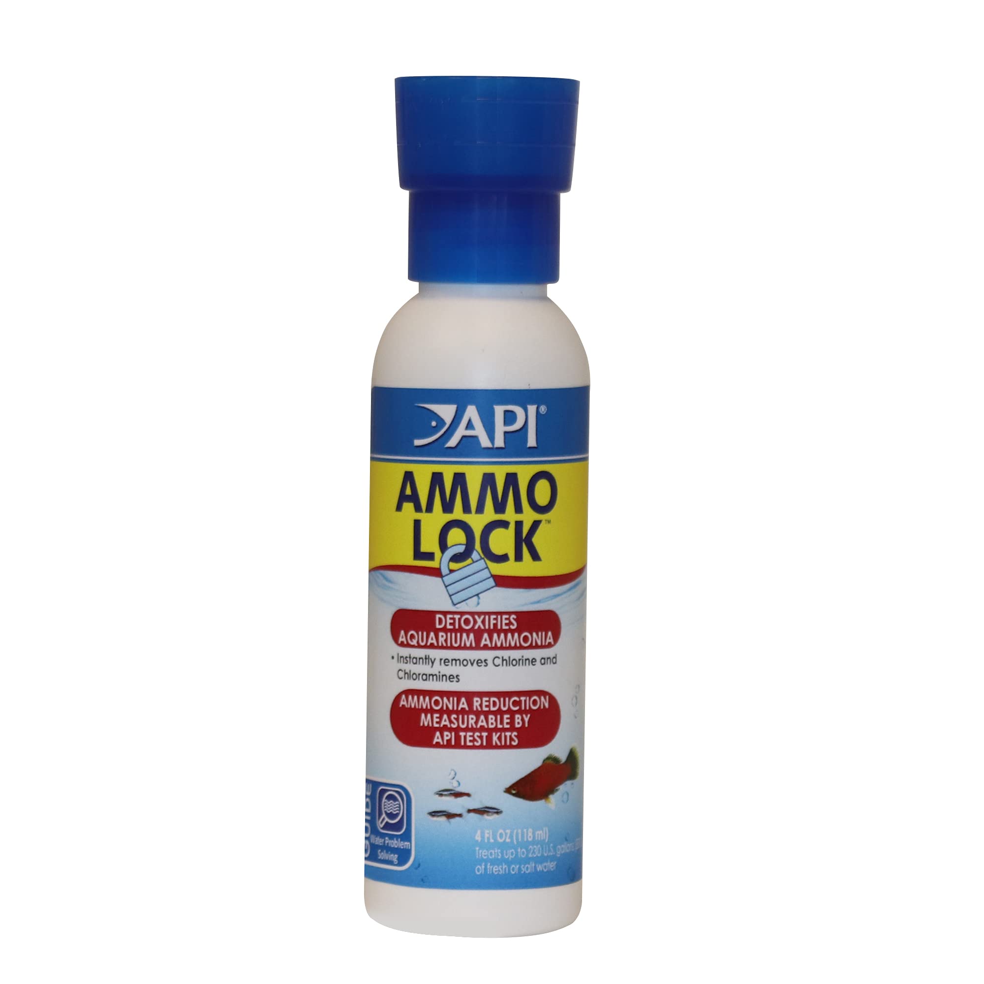 API AMMO-LOCK: bouteille 4onces prête à detoxifier l'ammoniaque pour les poissons.