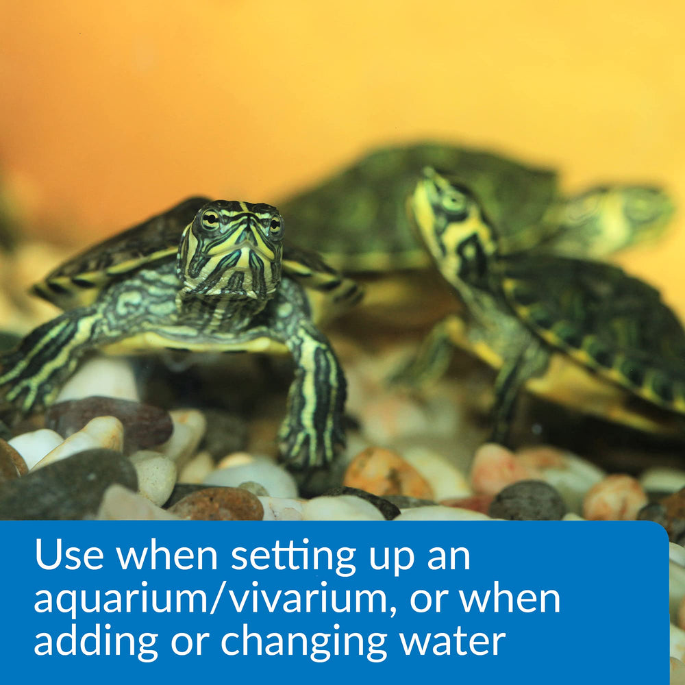Étiquette visible API, conditionneur d'eau tortue, facilite l'entretien.