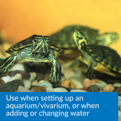 Étiquette visible API, conditionneur d'eau tortue, facilite l'entretien.
