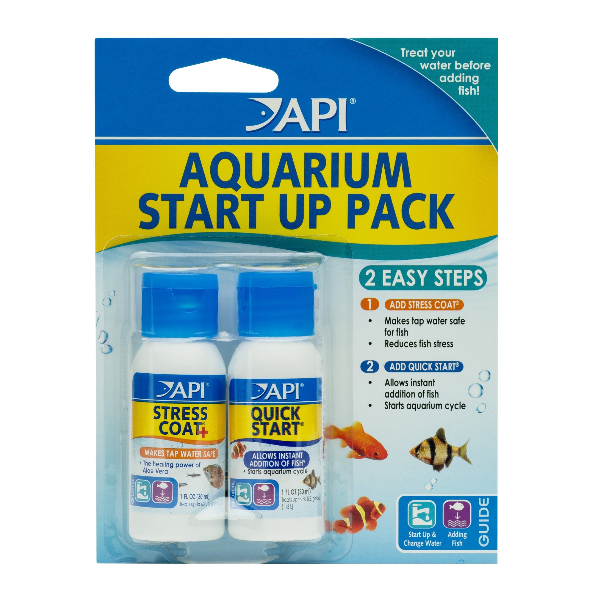API démarrage-pack: deux bouteilles pour démarrer l'aquarium en douceur.