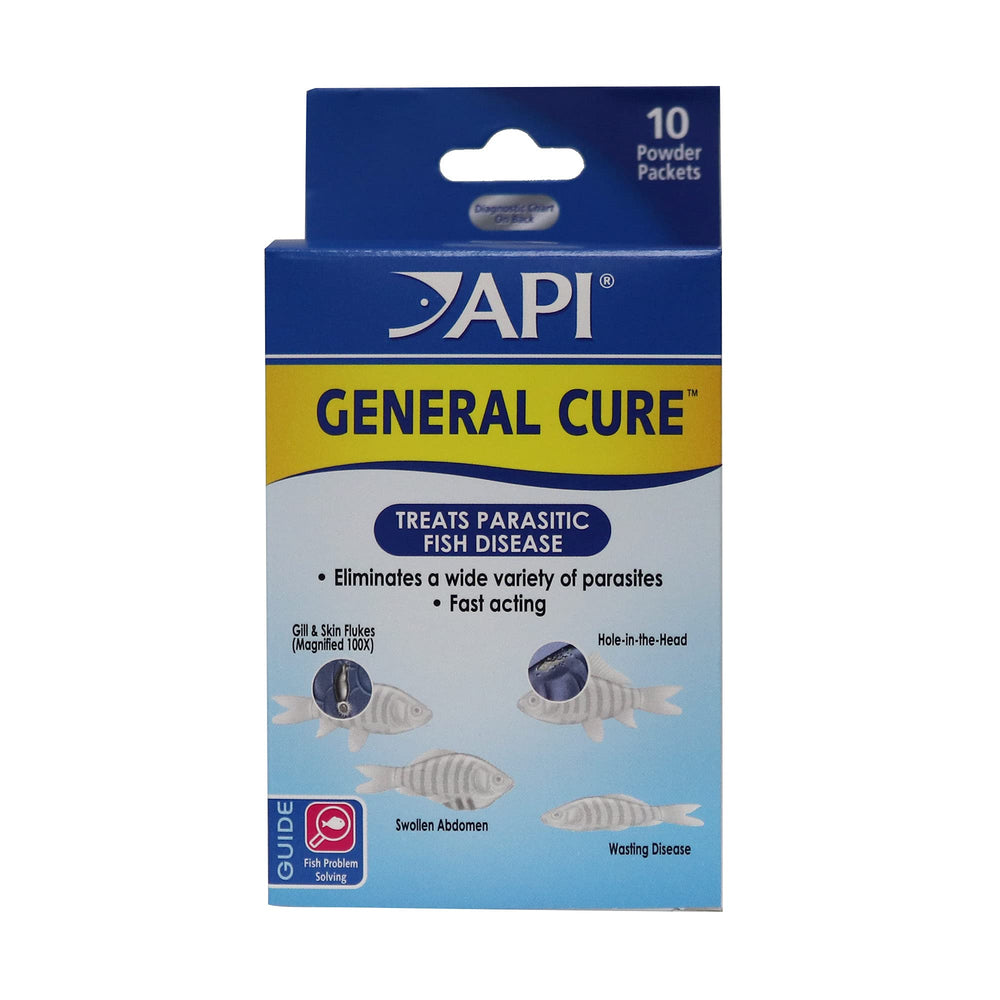 API GENERAL CURE, boite de 10 sachets prête à l’emploi pour les poissons.