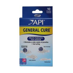 API GENERAL CURE, boite de 10 sachets prête à l’emploi pour les poissons.