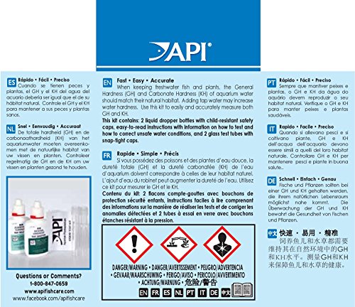 Flacons de test API GH et KH pour des mesures fiables.