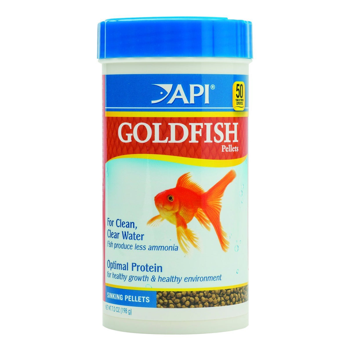 API Goldfish Pellets: bocal 7oz, alimentation complète favorisant digestion et eau plus claire.