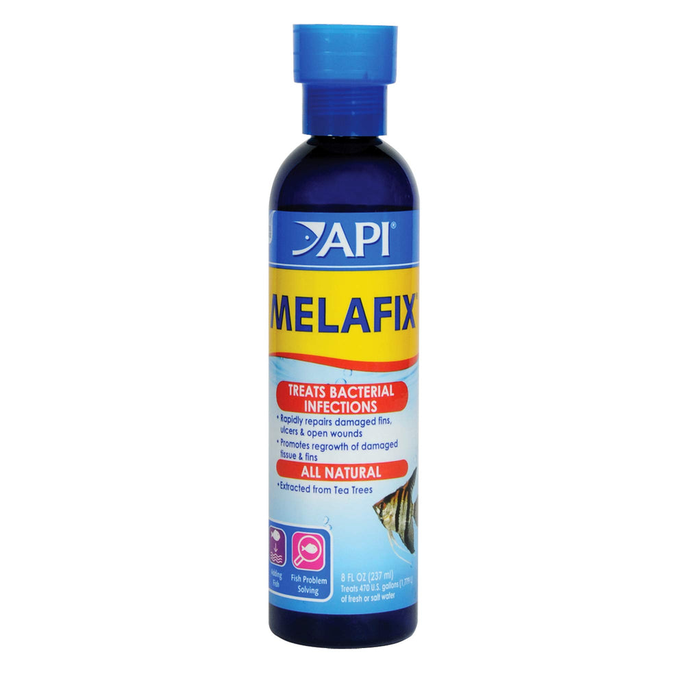 API MELAFIX : bouteille de 236 ml prête à traiter les infections chez les poissons.