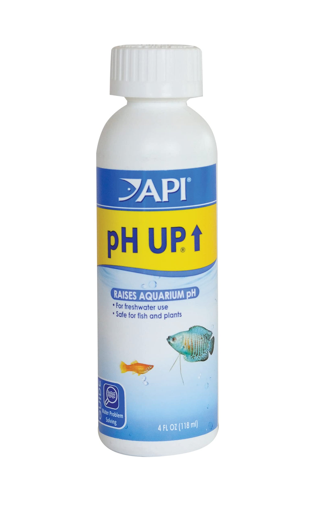 API pH Up – bouteille 4 onces en évidence, ajustement sûr du pH pour l’aquarium.