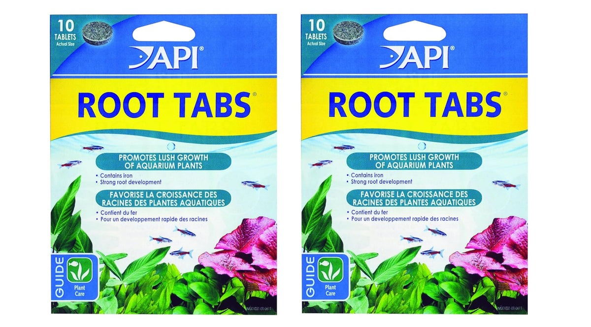 API Root Tabs montre l’emballage, prêt à fertiliser les plantes d’aquarium.