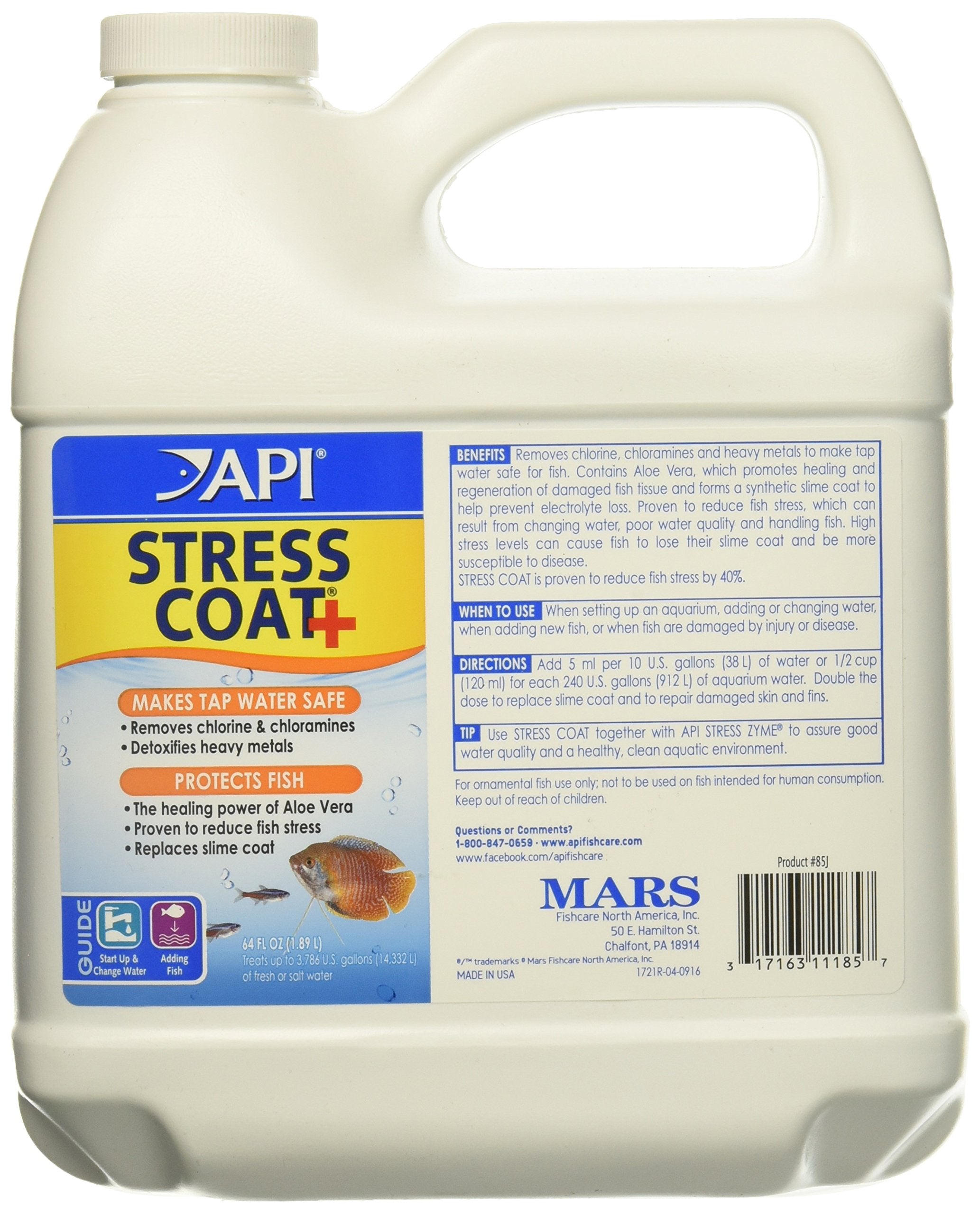 API Stress Coat: bouteille et pack de 2, réduction du stress des poissons et protection des nageoires.