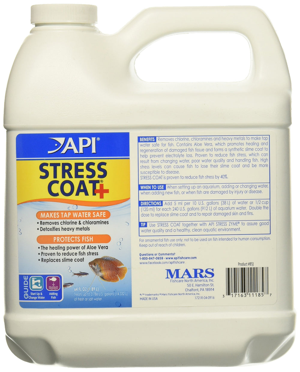 API Stress Coat: bouteille et pack de 2, réduction du stress des poissons et protection des nageoires.