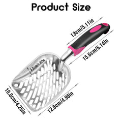 Détail en acier rose de la louche Apidgrowth, durable et anti-odeur pour un entretien net.