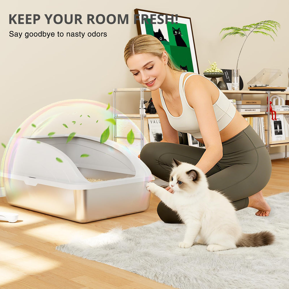 APPKER bac litière inox nettoyage rapide; surface lisse facilite rinçage.