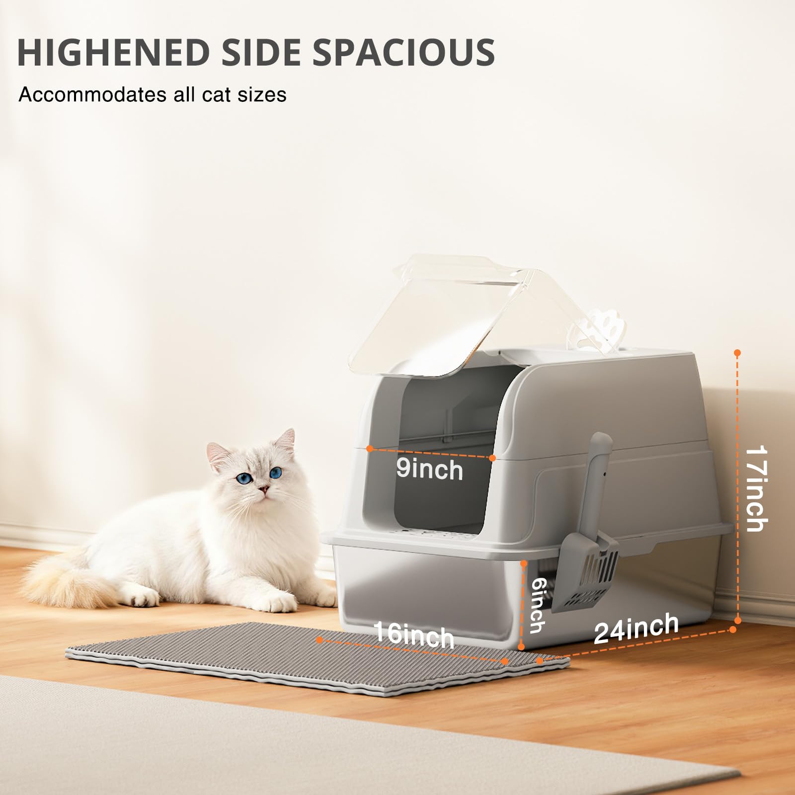 APPKER litière ouverture généreuse d environ 23 cm pour un accès confortable