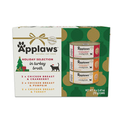 Applaws chat humide ensemble de boites edition Noel en bouillon savoureux