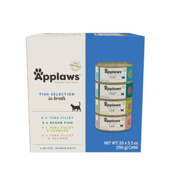 Applaws chat humide en bouillon, boîtes 20x156 g, protéines élevées pour l'énergie.
