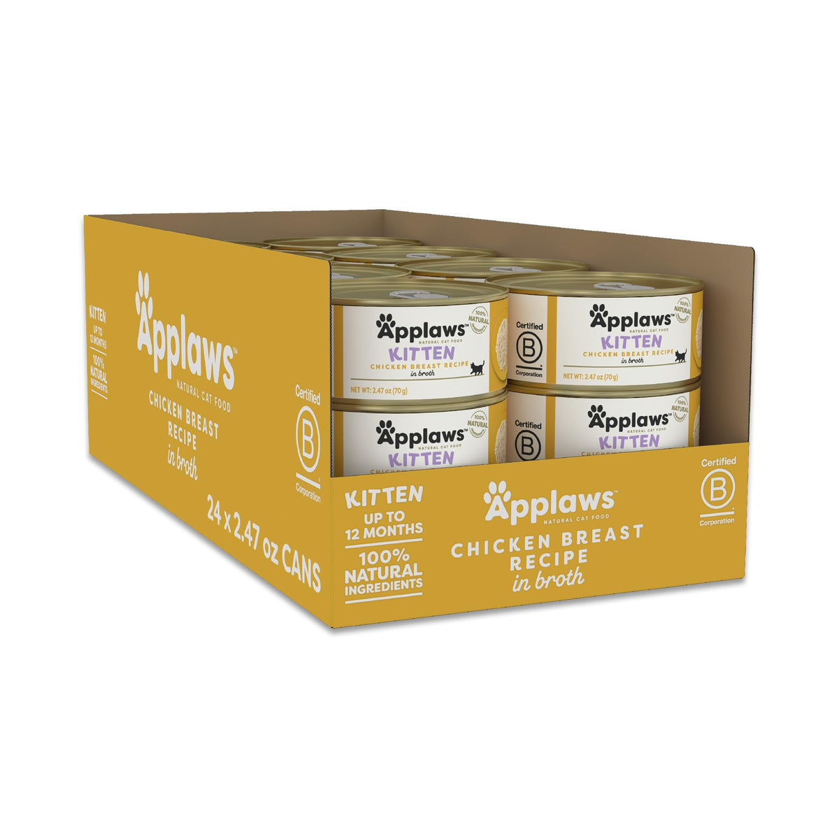 Applaws chaton – bouillon de poitrine de poulet, repas humide riche en protéines naturelles.