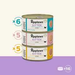 Thon fileté Applaws pour chaton, bouillon savoureux.