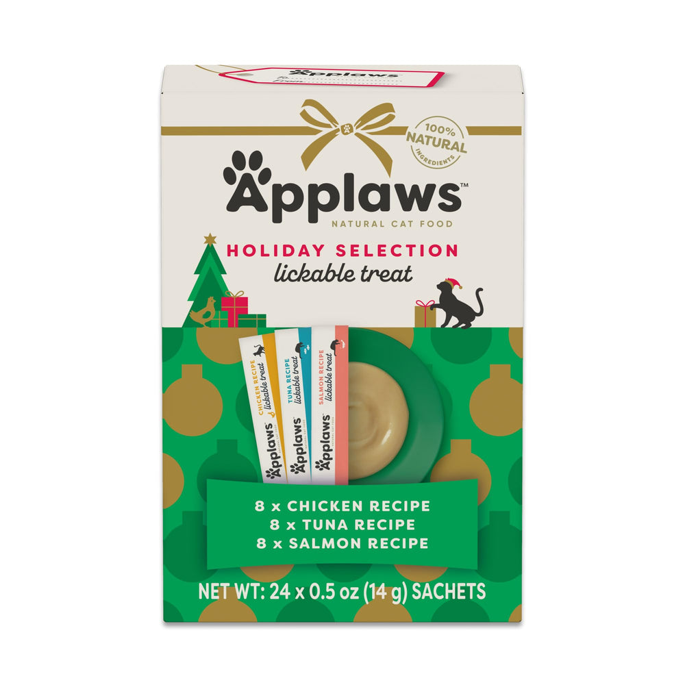 Applaws friandises à lécher en sachets poulet-thon, récompense rapide et savoureuse pour chat.