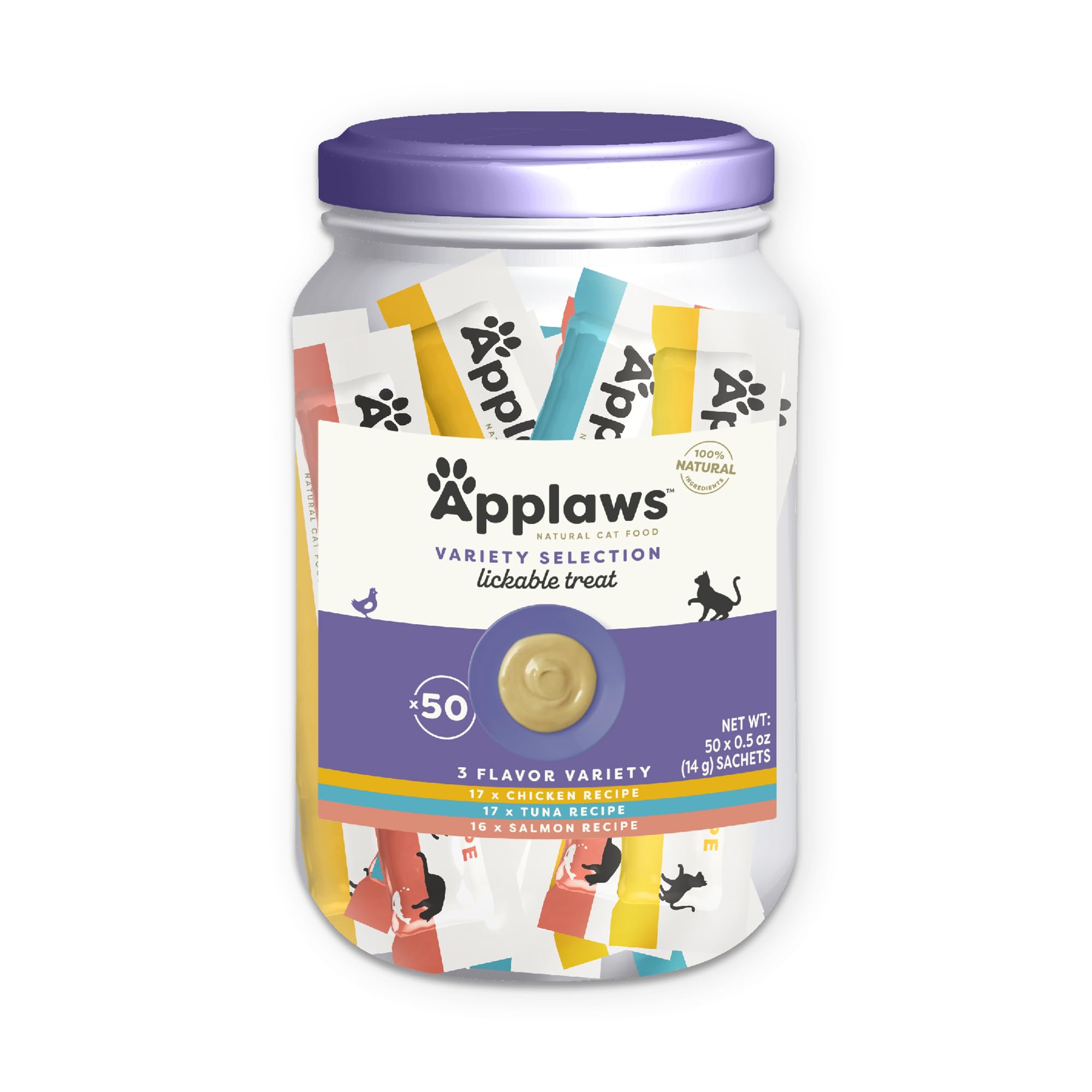 Purée à lécher Applaws dans emballage pratique, récompense rapide.