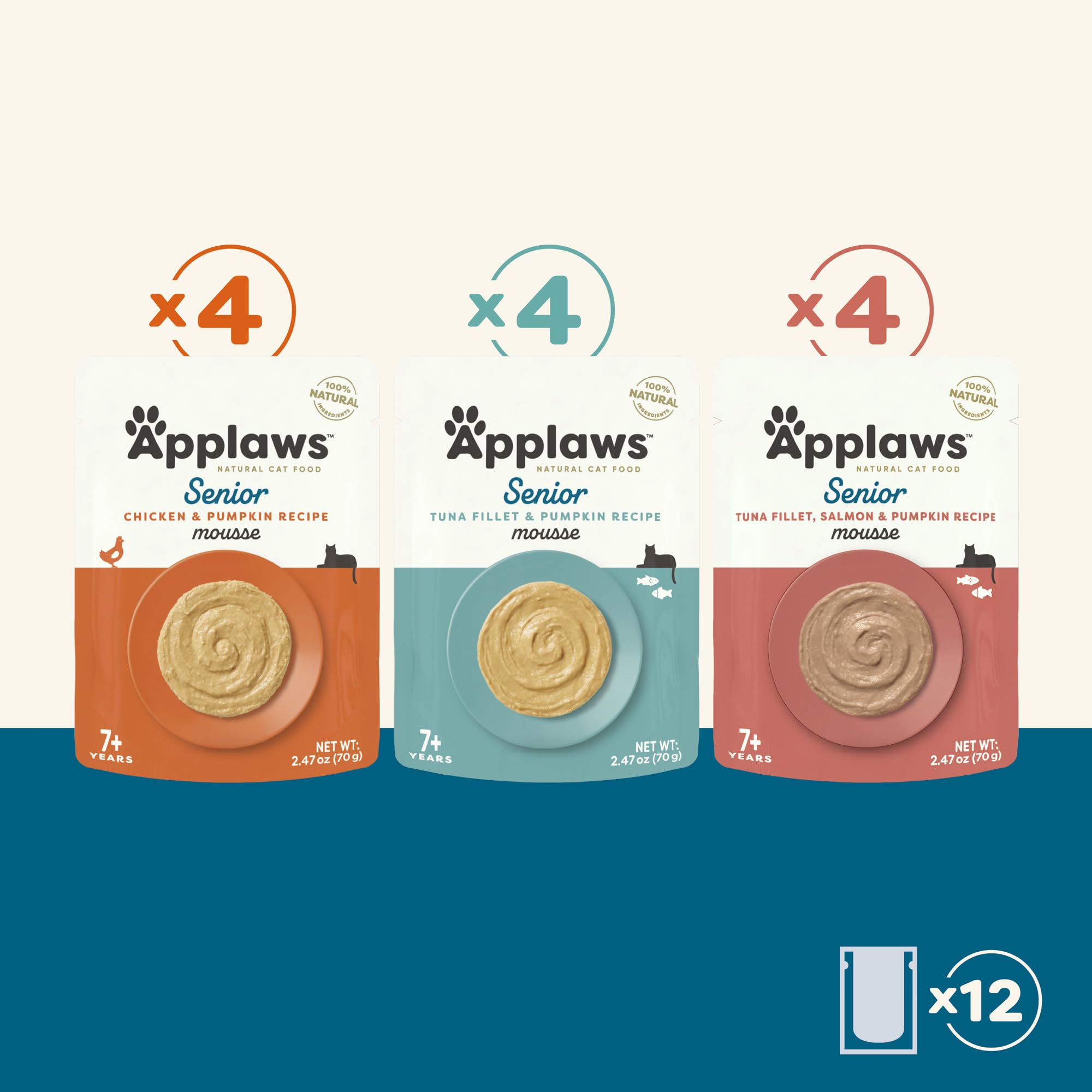 Complément Applaws Senior avec nourriture sèche pour variété et hydratation.