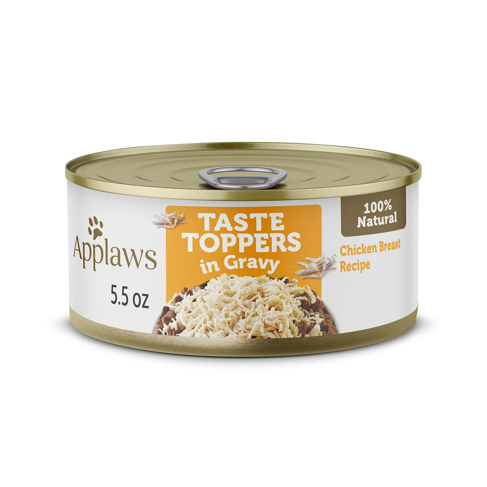 Applaws Taste Toppers – boîte poulet sauce, complément naturel pour chiens actifs.