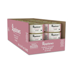 Applaws thon et crevettes dans bouillon, repas humide naturel pour chat.
