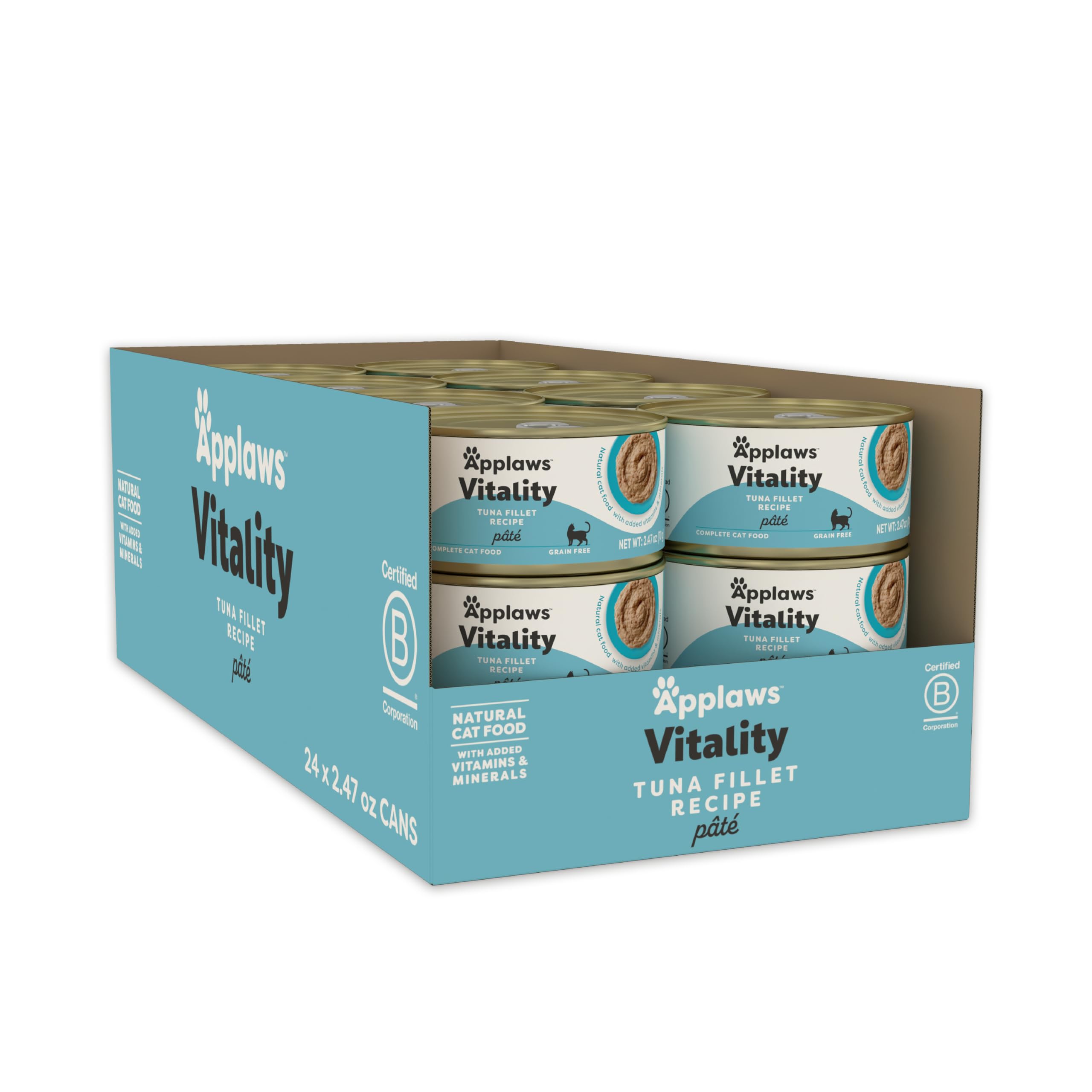 Applaws Vitality Pâtée Chat – boîte pratique pour un repas équilibré et savoureux.