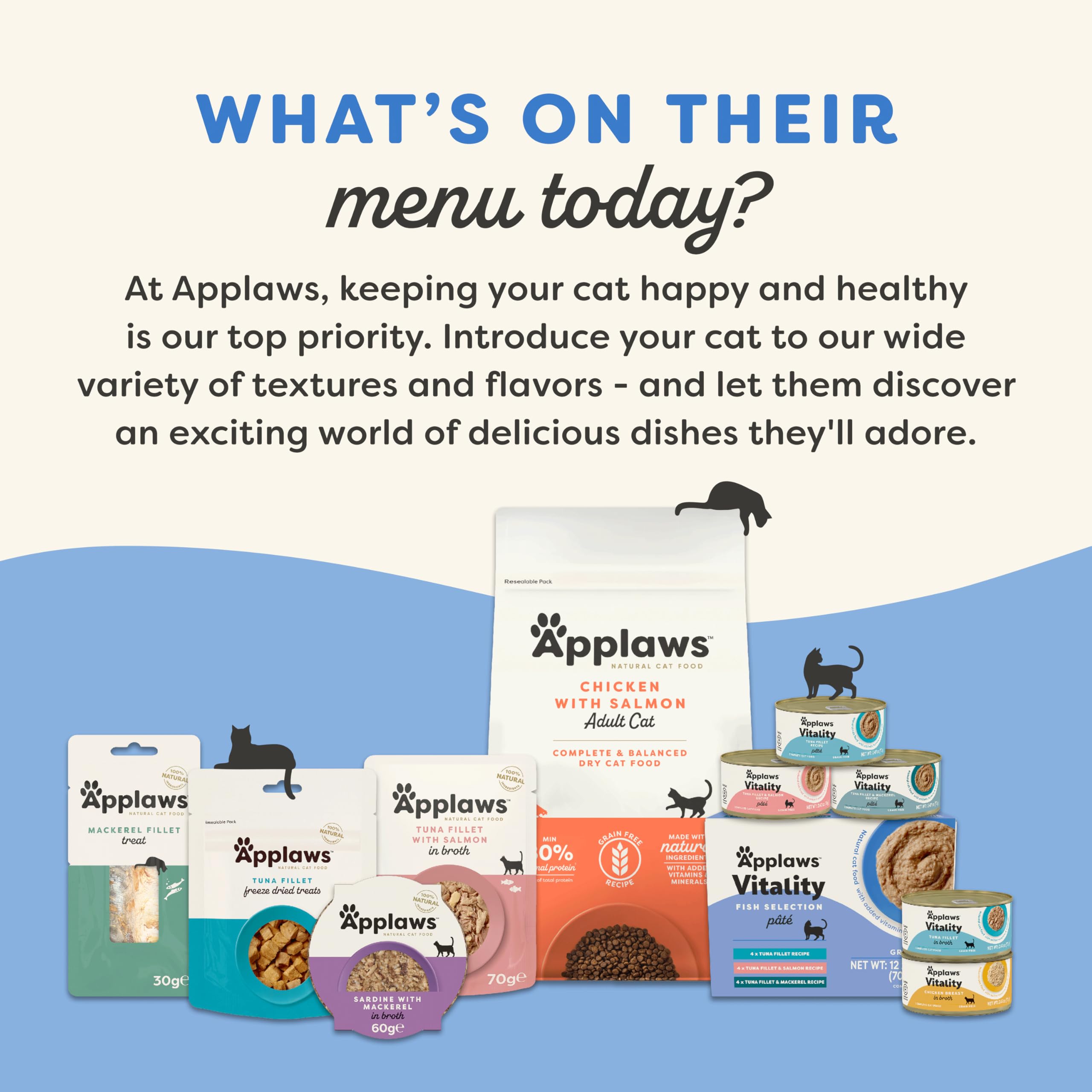 Applaws Vitality Pâté chat, hydratation naturelle grâce à l'alimentation humide.