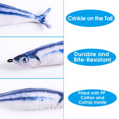 APSUAE poisson bleu peluche papier-crisse — textures variées pour le jeu