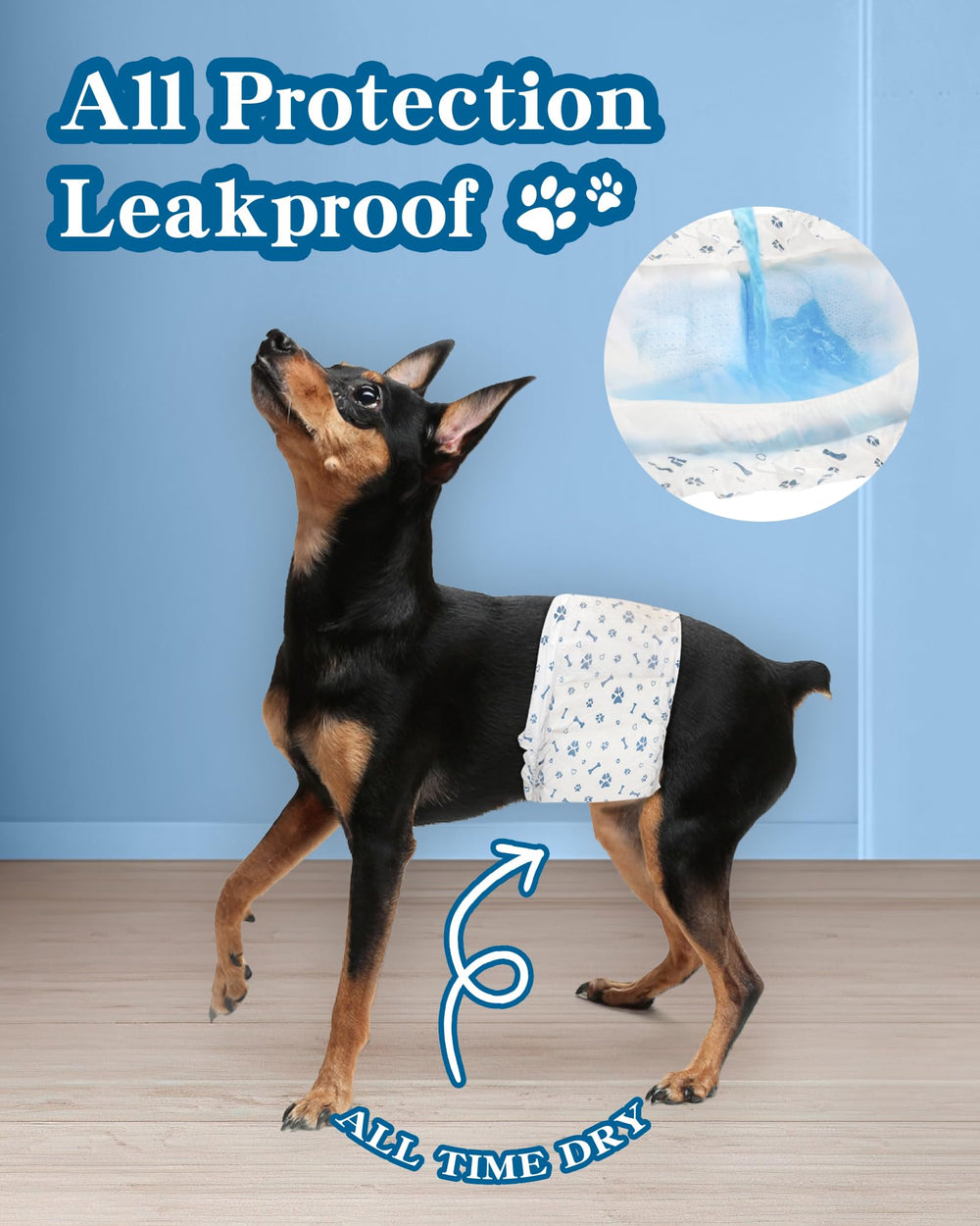 Couches Apupmeo chien mâle respirables: protection anti-fuites sans irritation.