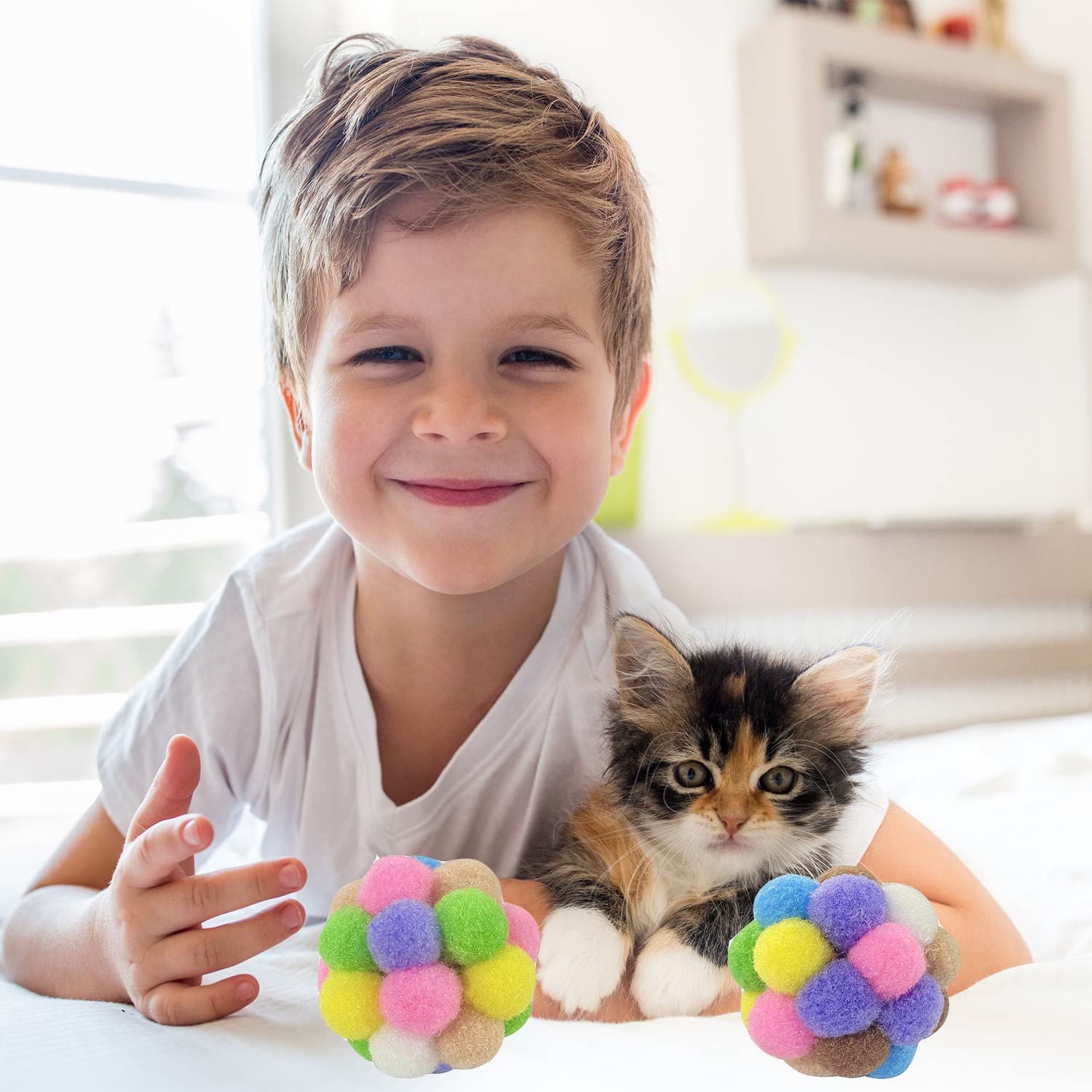 Balles AQSXO chat cadeau ideal, plaisir durable pour les chats.