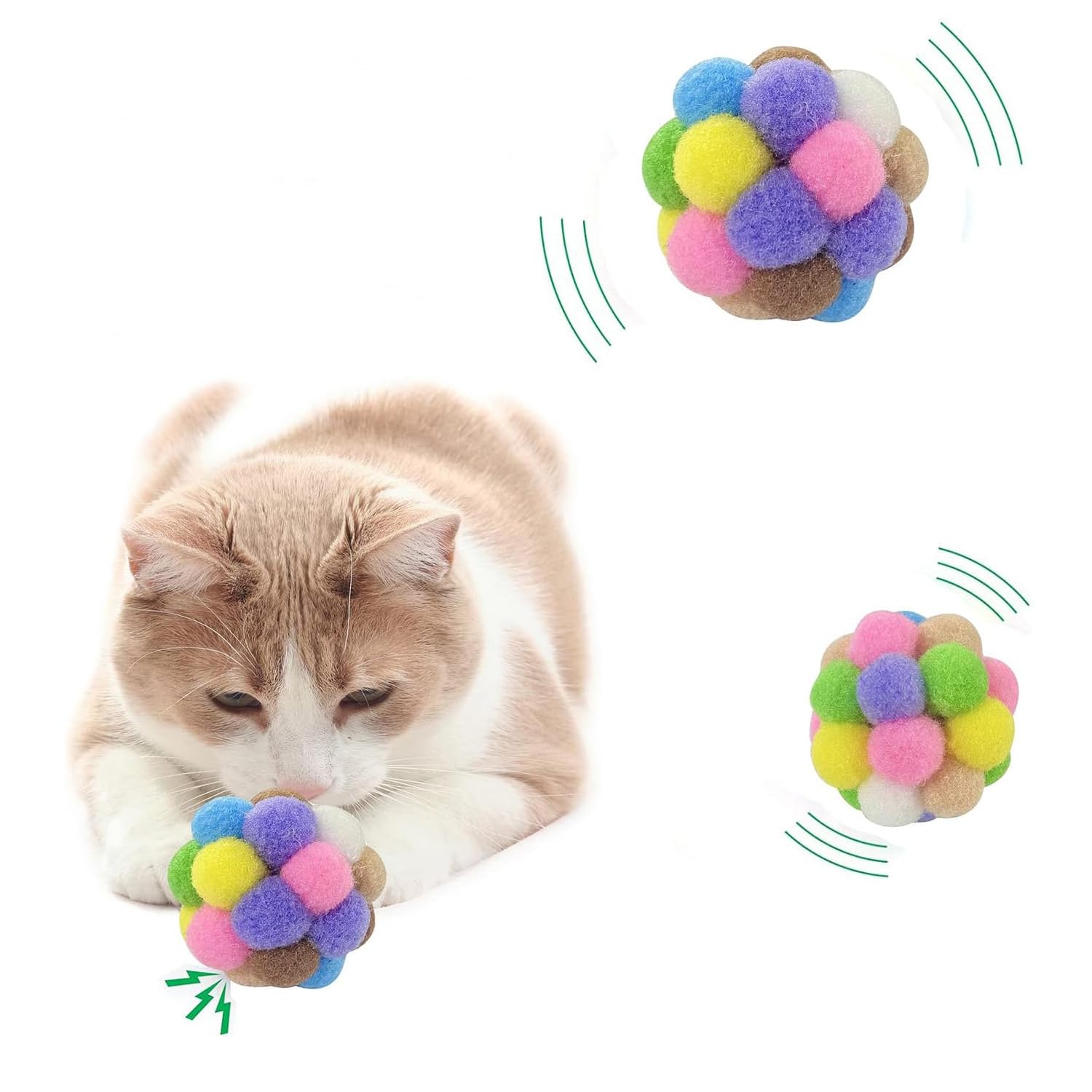 Balles AQSXO chat peluche legere, facile a prendre par le chat.