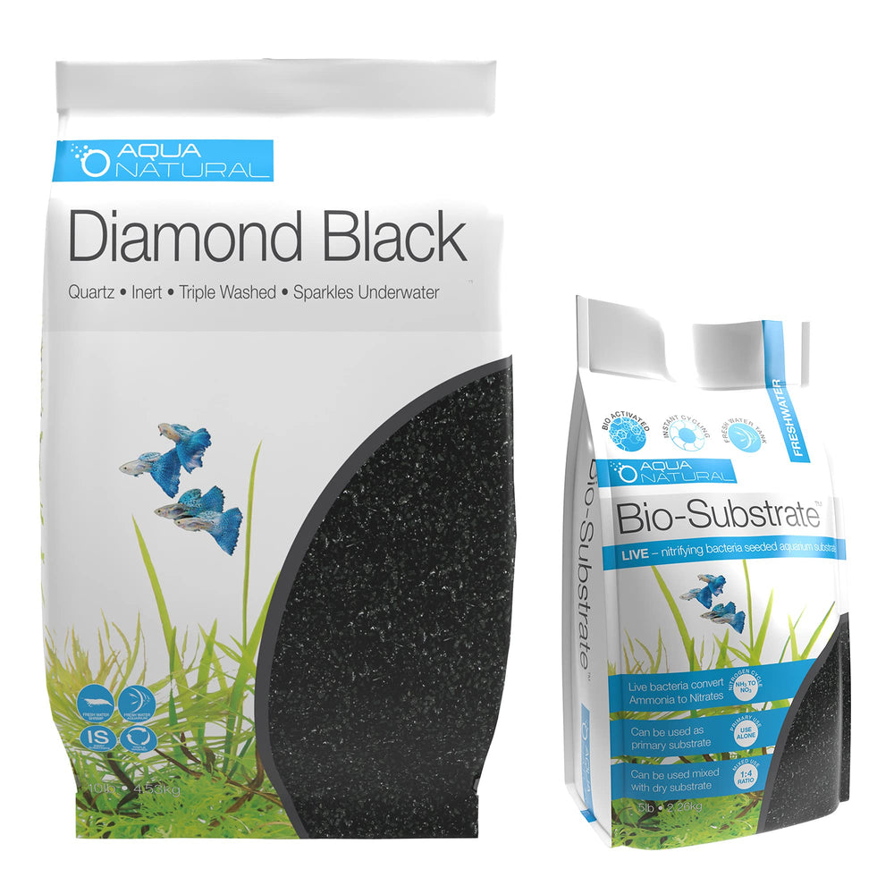 Aqua Natural gravier quartz noir Diamant noir, effet étincelant et esthétique.